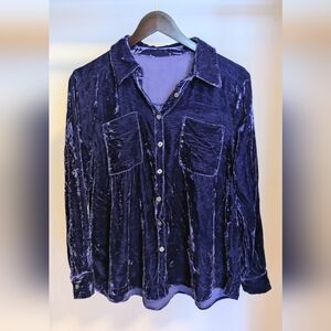 Sundance Purple Velvet Shirt — Luxe, Soft & Timeless  size small